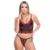 Conjunto Calcinha e Sutien Bicolor Cropped Rendado sem Bojo Preto e Vermelho