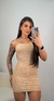 Vestido Strass Anitta - Bege na internet