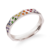 Aliança em prata PRIDE com pedras coloridas no formato do arco íris