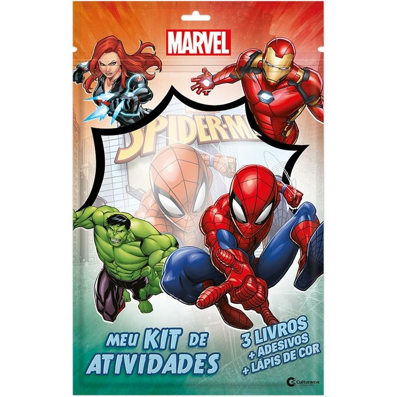 Livro infantil colorir CULTURAMA homem aranha 500 adesivos