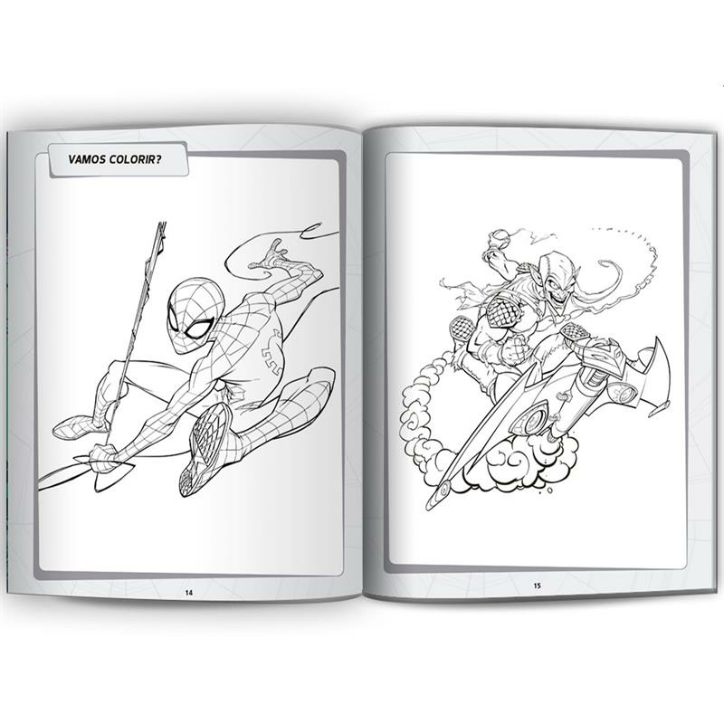 Livro 16 Desenhos Para Colorir Com Adesivos: Homem Aranha - Carrefour