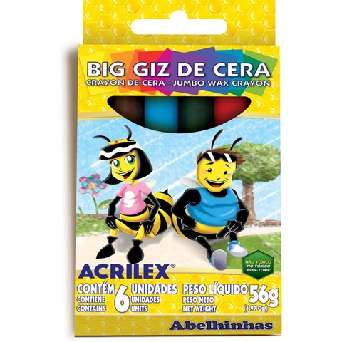 Giz de cera gizao big gis neon gliter 52G 6CORES em Promoção na Americanas