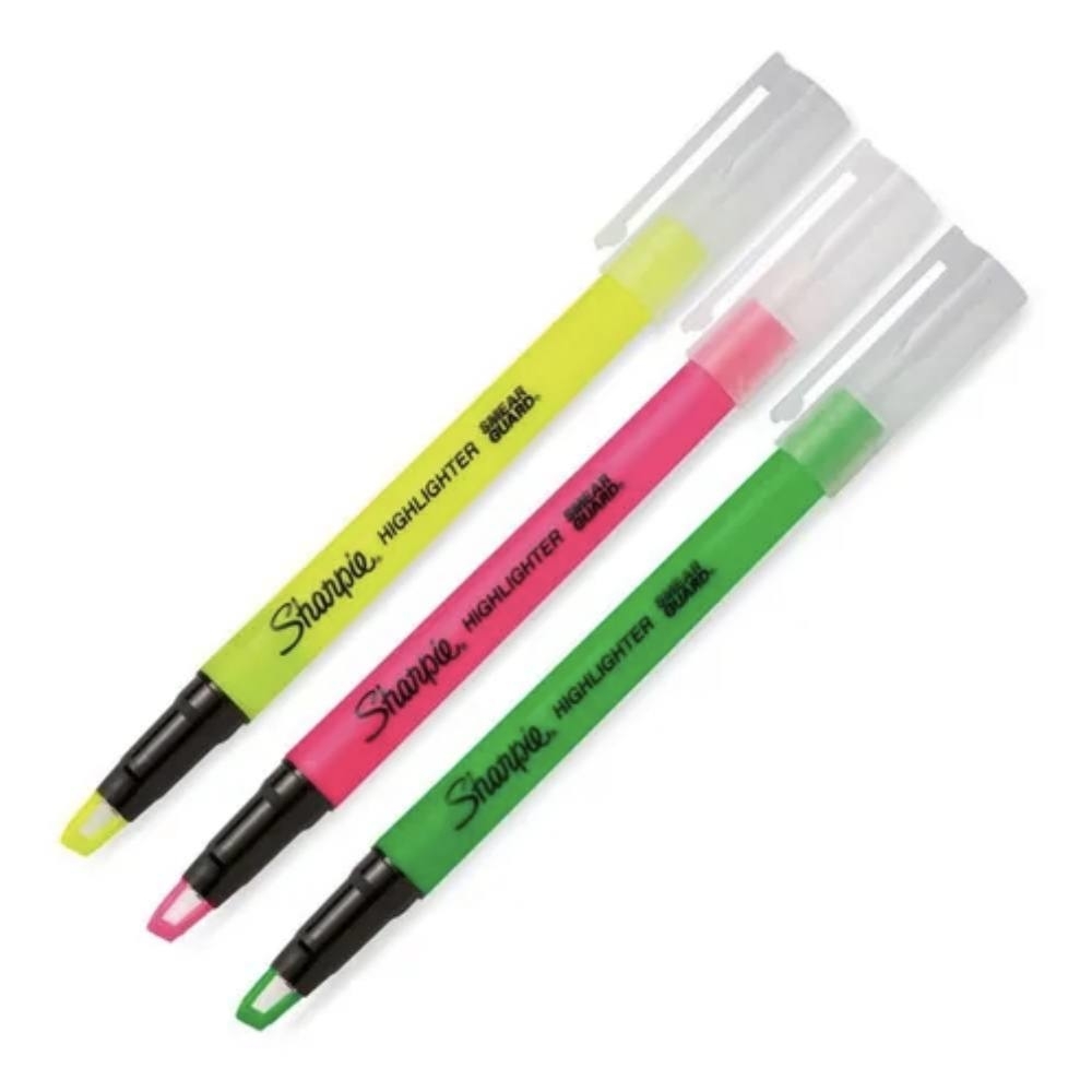 Marca texto PAPER MATE sharpie clear view blister 3 cores