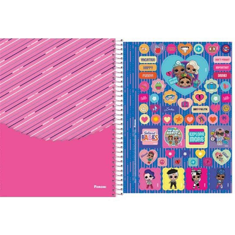 Caderno Lol Surprise 96 folhas 01 materia Foroni - C&M Papelaria