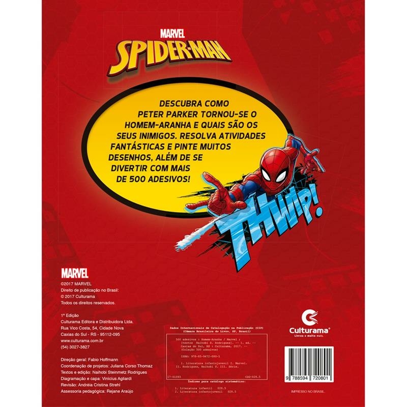 Combo Educativo Infantil Minha Caixa De Histórias Herói Homem Aranha Spider  Man Marvel - Culturama: Livro Capa Dura Com História + Livro De Desenhos  Colorir + Cartela De Adesivos + 06 Lápis