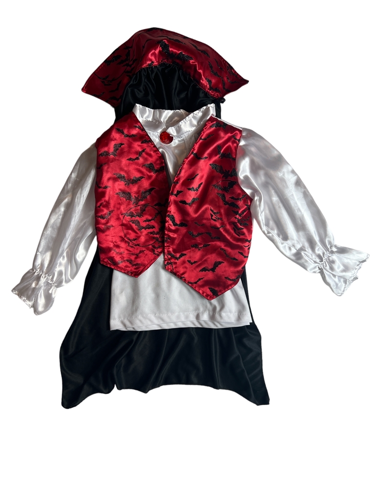 Fantasia Infantil Halloween Vampiro Drácula Luxo Com Capa