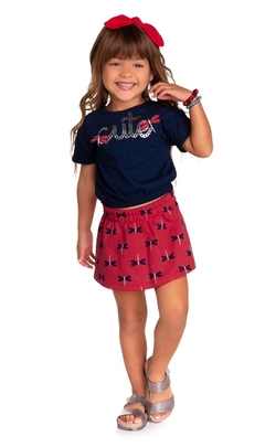 Conjunto Infantil Feminino Blusa + Short-Saia Kyly