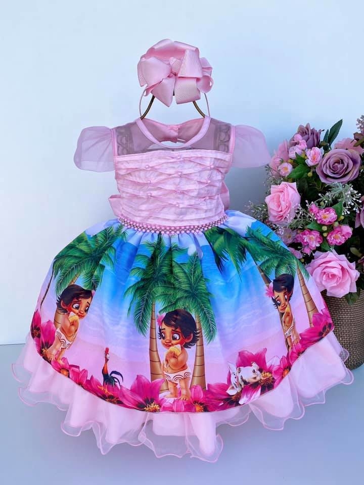 Vestido Tutu Mari Temático Moana