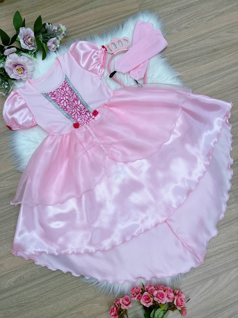 Vestido Infantil Princesa Aurora - Bela Adormecida