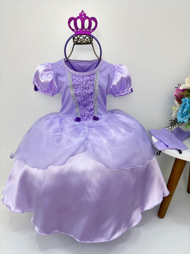 Fantasia Infantil Princesa Princesinha Sofia Vestido Princesa Sofia Luxo Princesinha  Sofia