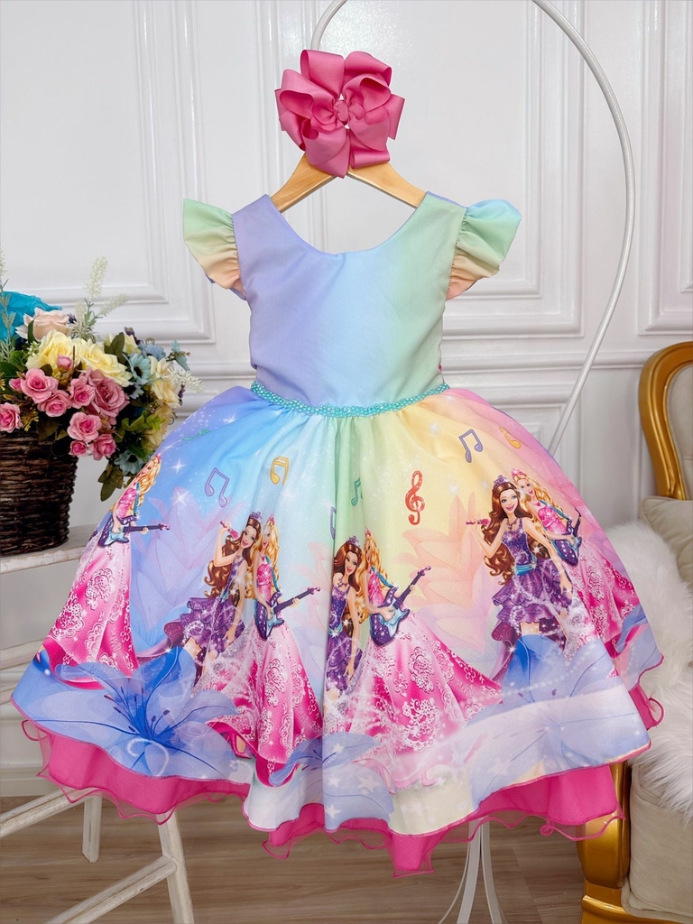 Vestido de Festa Infantil Cattai Barbie