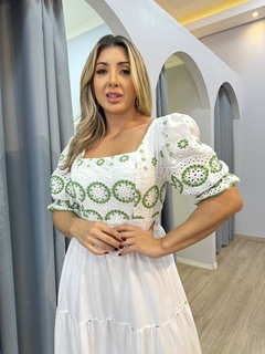 Vestido longo bordado