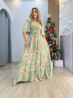 Vestido longo estampado