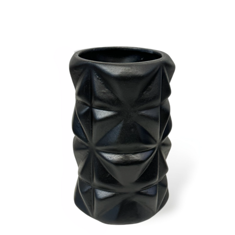 Florero Jarrón Geometrico (Ceramica Negro)