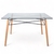 Mesa de Comedor Eames Tapa de Vidrio 1,20 mt. diam. (Base Negra)