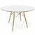 Mesa de Comedor Eames Tapa de Vidrio 1,20 mt. Diam (Base Madera)