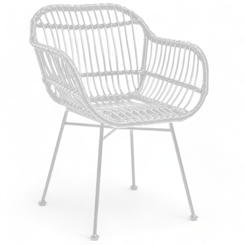 Sillón Ratán Sintético (Blanco/ Hierro Blanco)