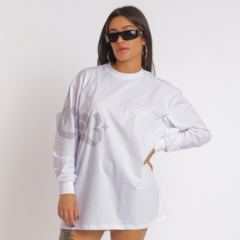 Camiseta Oversized Manga Longa Branca - comprar online