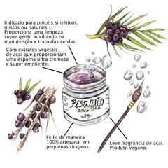 Sabão para pincéis em pasta com extratos vegetais de açaí - comprar online