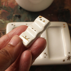 Kit Gold - materiais de apoio em porcelana com acabamento em ouro na internet