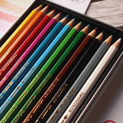 Lápis de cor aquarelavél Swisscolor Caran D'ache - lata com 12 lápis - comprar online