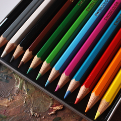 Lápis de cor aquarelavél Swisscolor Caran D'ache - lata com 12 lápis - Pestilento Art