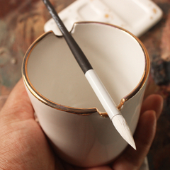 Copo para pintura em porcelana com pintura em ouro - Pestilento Art