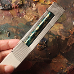 Caneta tinteiro Platinum Preppy de edição limitada - Verde com detalhes dourados (Kiku Karakusa) ponta 0.3 - Pestilento Art