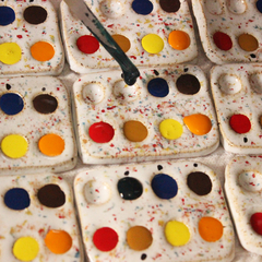 Imagem do Mini paleta em cerâmica com 8 cores de tinta aquarela (profissional)