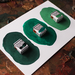 Trio de aquarelas verdes (aquarelas de linha profissional)