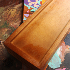 Estojo em madeira na cor mogno, para armazenar pastilhas de tinta aquarela (estojo vazio) - loja online