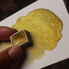Verde musgo com brilho dourado (Frog) - aquarela de linha profissional - comprar online