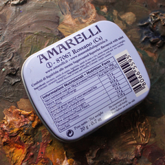 Latinha Mini Amarelli Praia - vazia para armazenamento de pastilhas de tinta aquarela - Pestilento Art