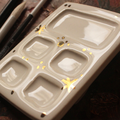 Mini paleta em porcelana com pintura em ouro na internet