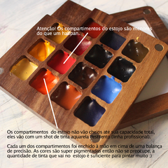 PRÉ-VENDA Estojo de viagem em madeira, 15 cores com tinta - qualidade profissional na internet