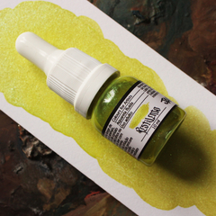 Jambú - aquarela fluida na cor verde limão metalizada - loja online