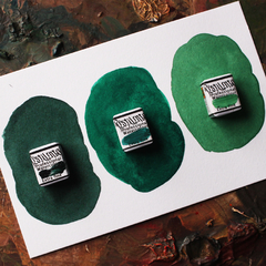 Trio de aquarelas verdes (aquarelas de linha profissional) - comprar online