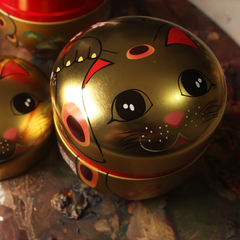 Box aquarelas gansai douradas + latinha gato e materiais de apoio em cerâmica - Pestilento Art