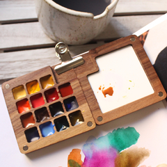 PRÉ-VENDA Estojo de viagem em madeira, 15 cores com tinta - qualidade profissional - comprar online