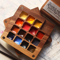 PRÉ-VENDA Estojo de viagem em madeira, 15 cores com tinta - qualidade profissional - Pestilento Art