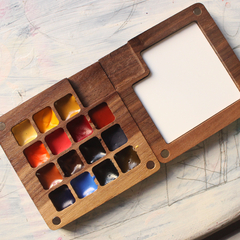 PRÉ-VENDA Estojo de viagem em madeira, 15 cores com tinta - qualidade profissional - loja online