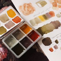 Imagem do Estojo de tinta aquarela com 6 cores especiais de outono