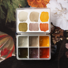 Estojo de tinta aquarela com 6 cores especiais de outono