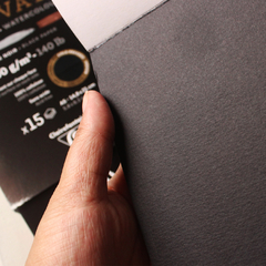 Papel preto para aquarela metalizada - Etival Clairefontaine A5 300g, fibra de celulose - comprar online