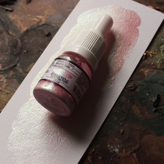 Rudá - aquarela fluida na cor rosa pastel metalizada com brilho verde - comprar online