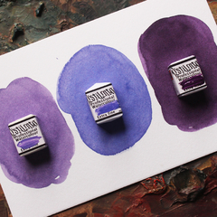 Trio de aquarelas violetas e roxos (aquarelas de linha profissional)