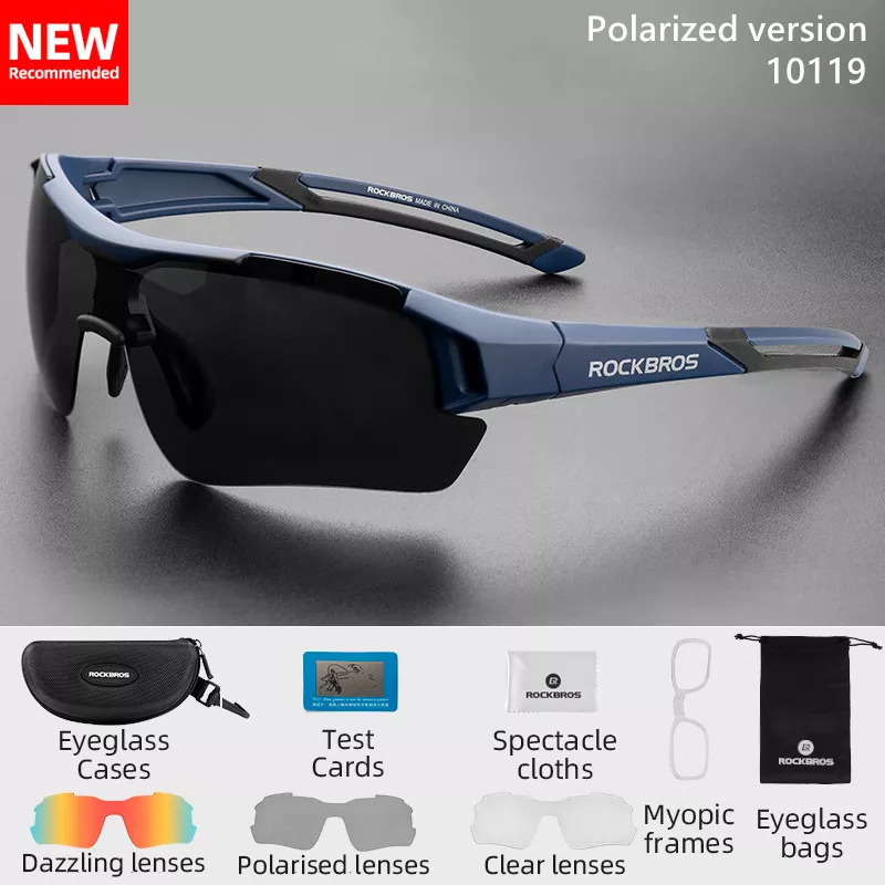 Óculos de sol polarizados esportivos com 3 lentes de proteção Rockb