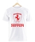 Remera Ferrari Logo Blanca Manga Corta 100% Algodón Peinado - comprar online