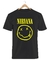 Remera Nirvana Logo Cara Negra Manga Corta 100% Algodón Peinado