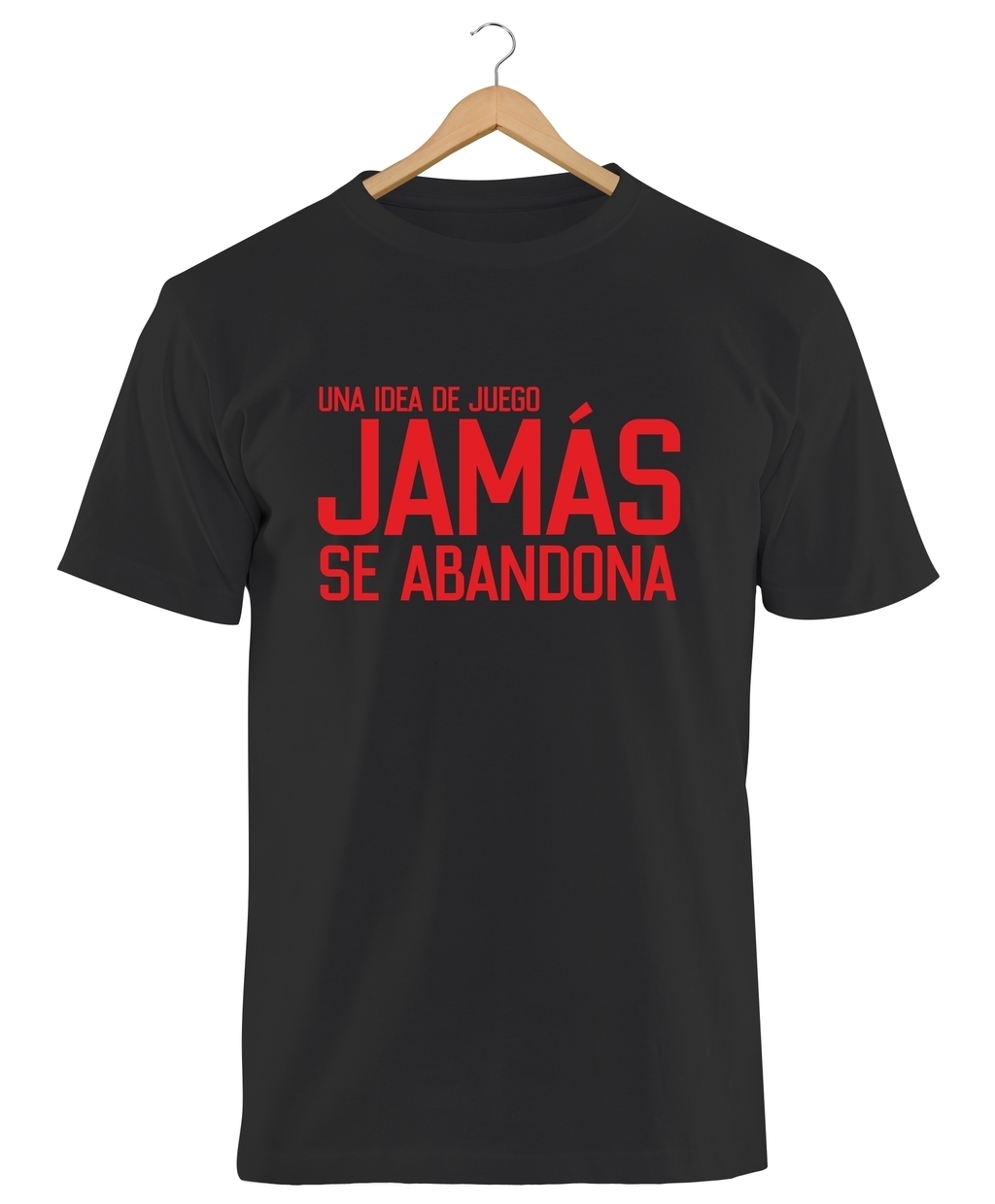 Remera Marcelo Gallardo Una Idea De Juego Jam s Se Abandona Negra Manga Corta 100 Algod n Peinado